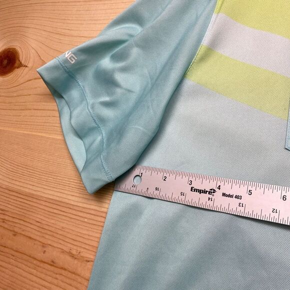 Ping Polo Shirt Large Blue Sensor Cool Performance Golf Tour Modern Fit - Picture 8 of 15